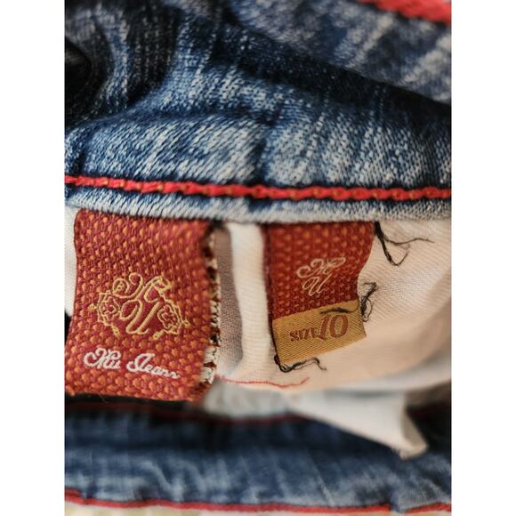 Y2k Mu Jeans Authentic Dungarees Med Wash Straight Leg Denim Jeans 10 - Picture 6 of 10